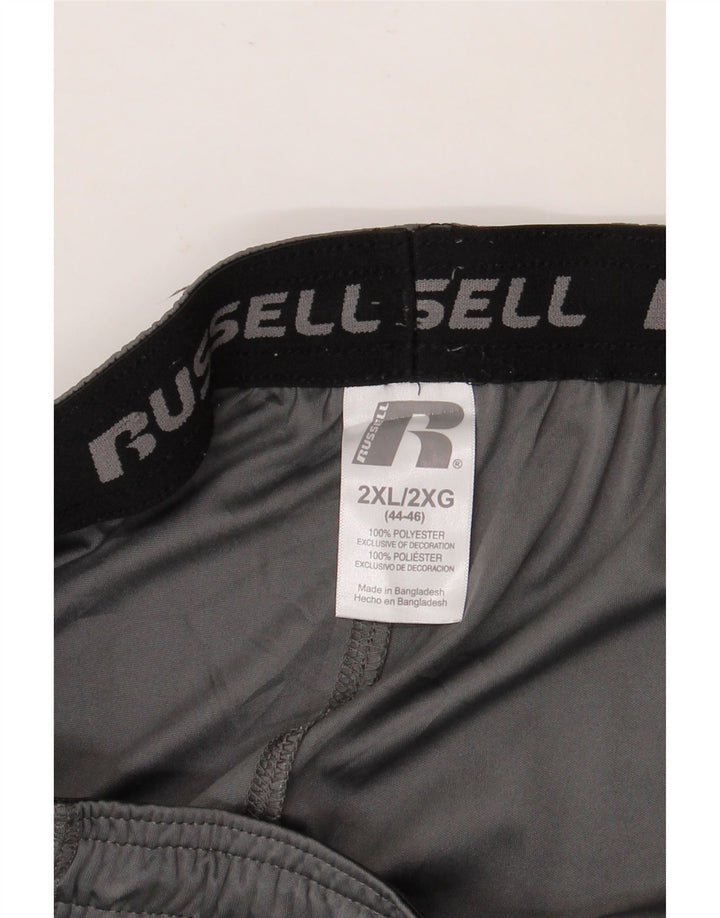 RUSSELL ATHLETIC Short de sport pour homme 2XL Gris Colorblock Polyester