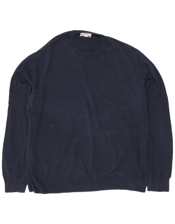 MARKS & SPENCER Pull col rond homme 3XL bleu marine coton