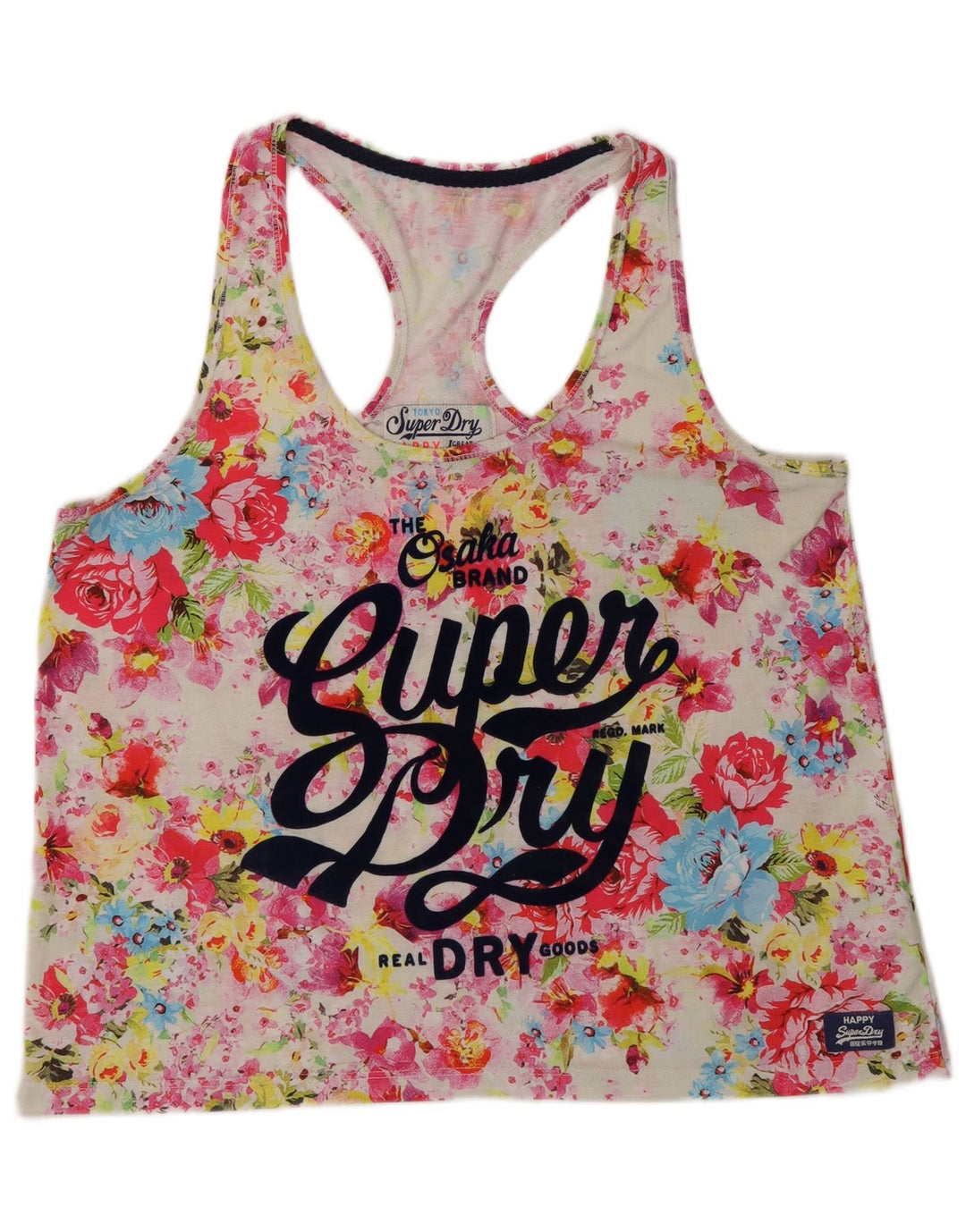 Superdry Débardeur Graphique Femme UK 16 Grand Polyester Floral Multicolore