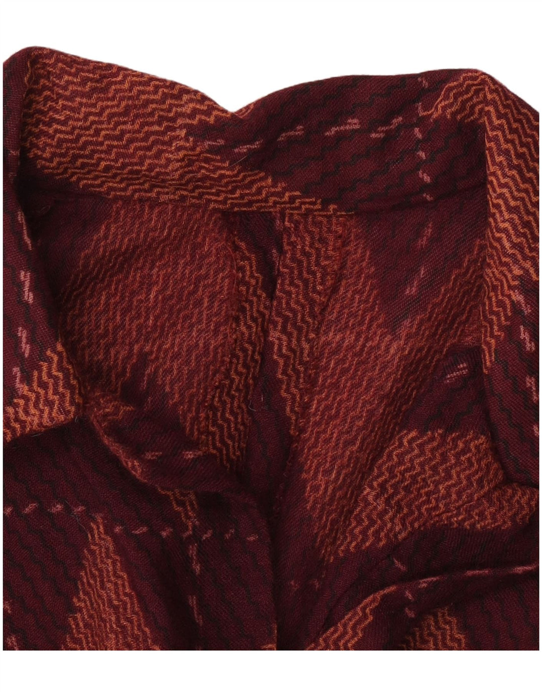 vintage Femmes 3/4 Manches Robe Basique UK 12 Chevron Bordeaux Moyen