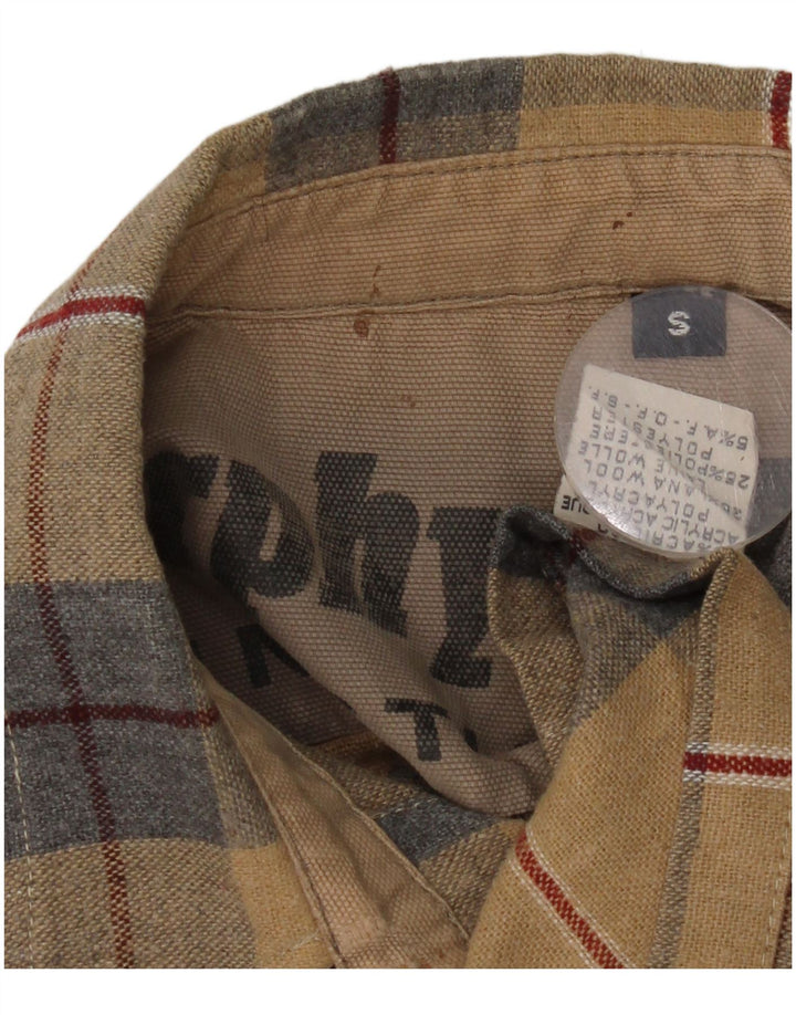 Murphy & Nye Chemise en Flanelle Homme Petit Carreau Beige Acrylique