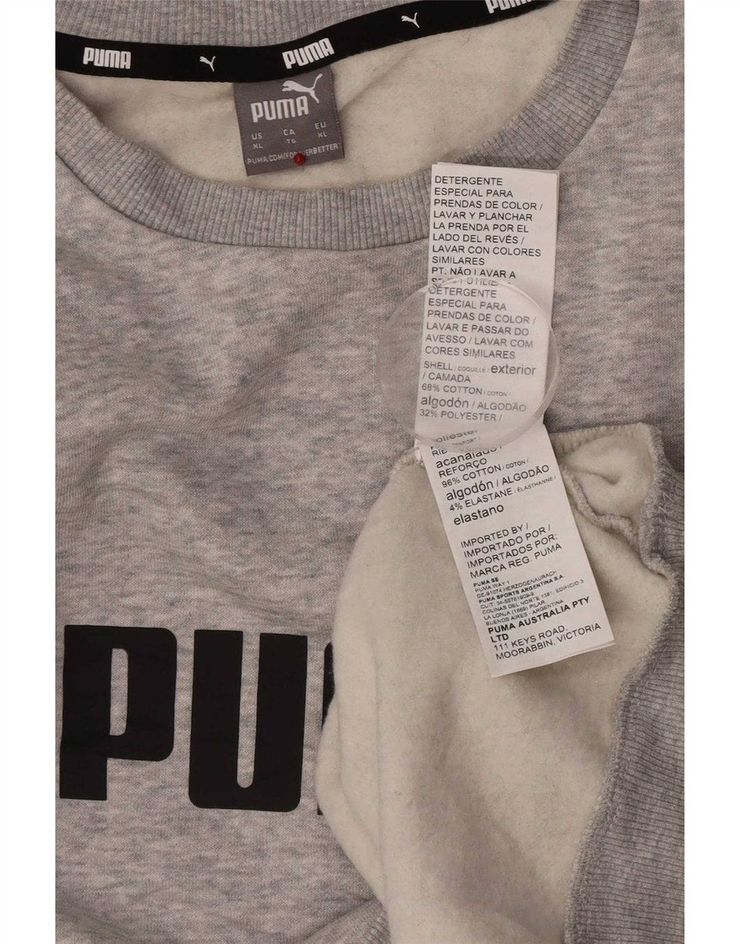 Puma Sweat-Shirt Graphique Homme XL Gris Moucheté Coton