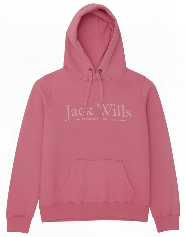 Jack Wills Pull à capuche surdimensionné graphique pour femme UK 10 Petit coton rose