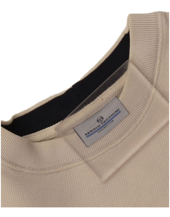 SERGIO TACCHINI Sweat-shirt graphique pour femme UK 18 XL Blanc cassé