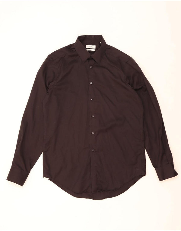 Calvin Klein Chemise slim fit pour homme Taille 15 1/2 Noir moyen