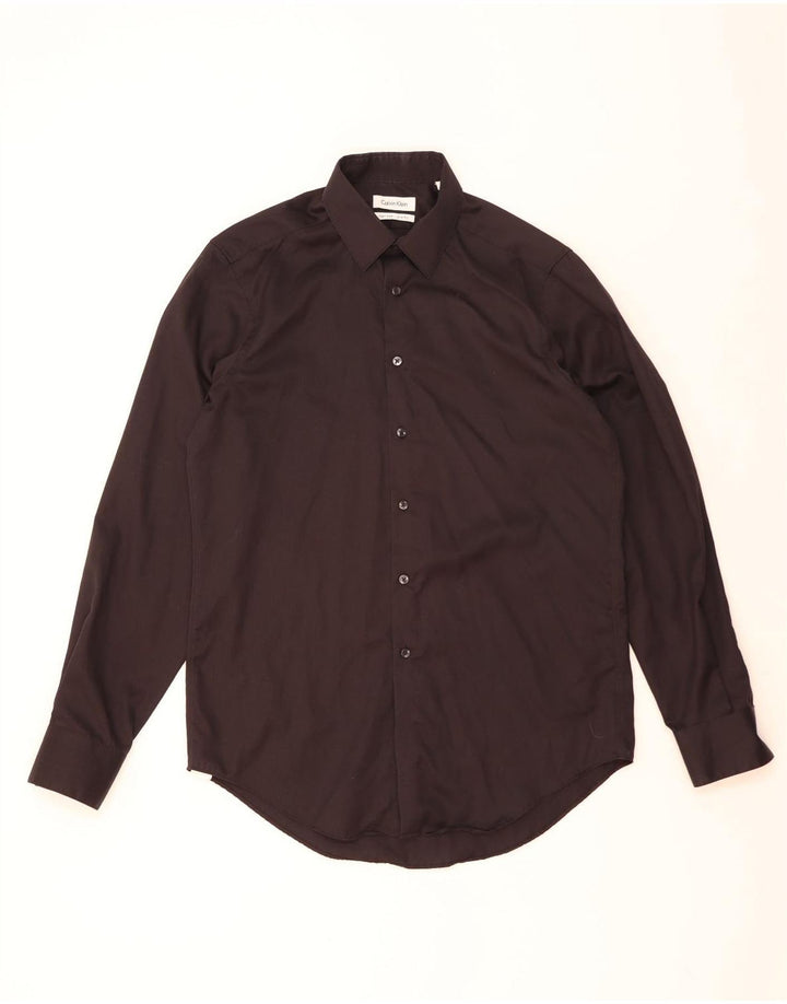 Calvin Klein Chemise slim fit pour homme Taille 15 1/2 Noir moyen