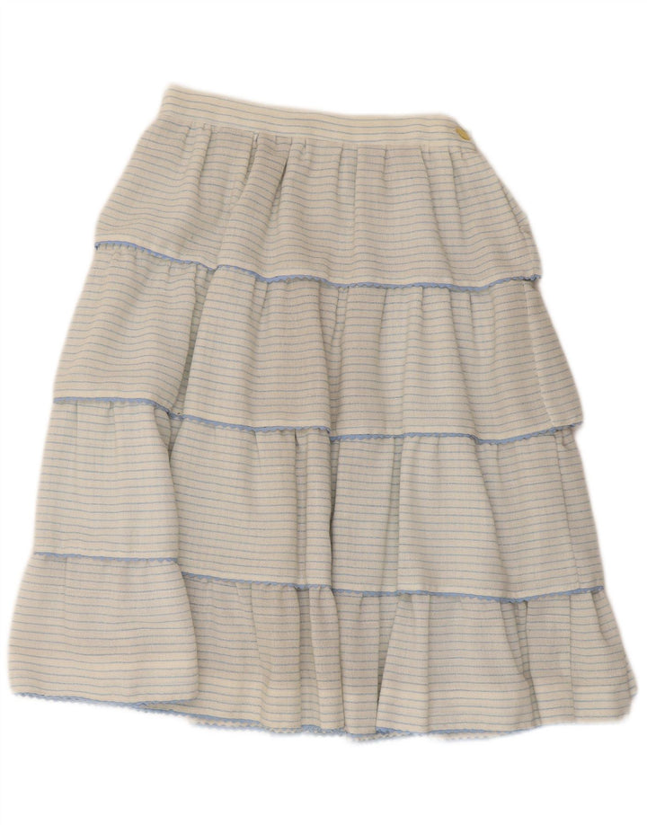 jupe à plusieurs niveaux femme vintage W26 Petite rayée blanche