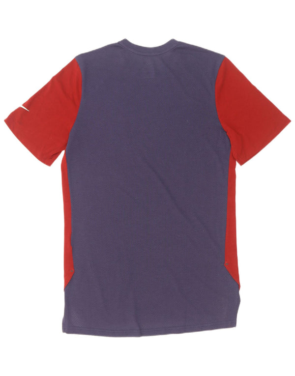Nike Homme Dri Fit T-Shirt Haut Colorblock Rouge Moyen