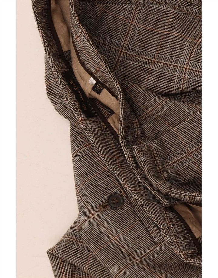 Massimo Dutti Pantalon Chino Femme EU 38 Small W28 L30 Gris Pied-de-Poule