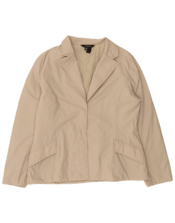Zara Femme Veste Blazer UK 18 XL Beige Polyester