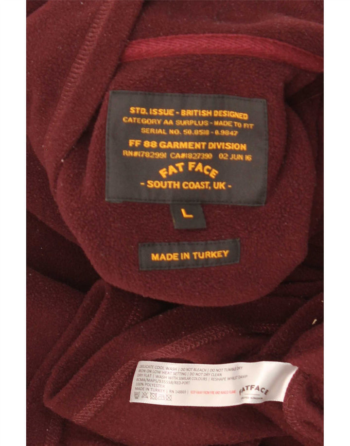 Fat Face Pull polaire à col zippé pour homme en polyester marron Taille L