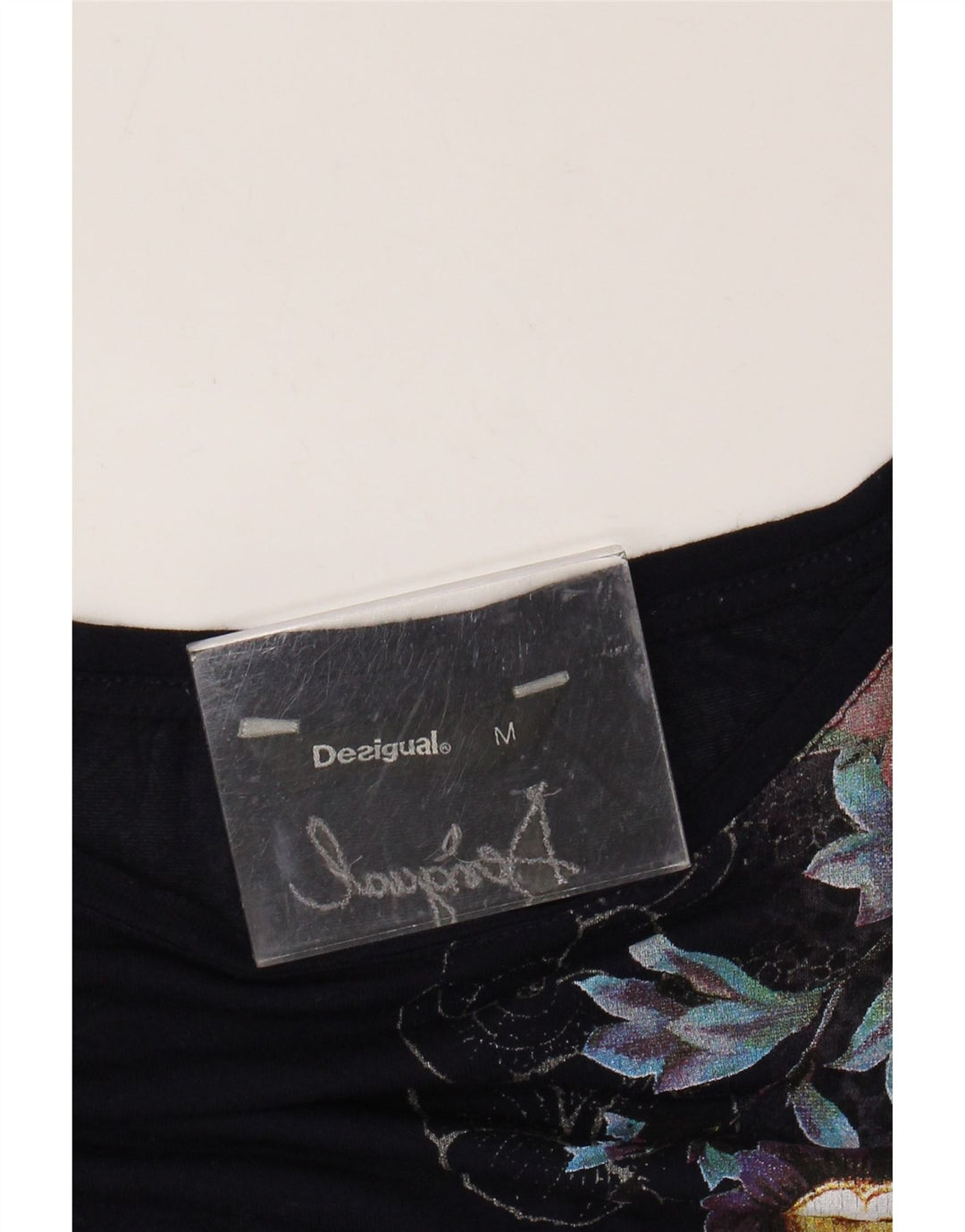 Desigual Tunique graphique pour femme UK 44 Bleu marine moyen floral