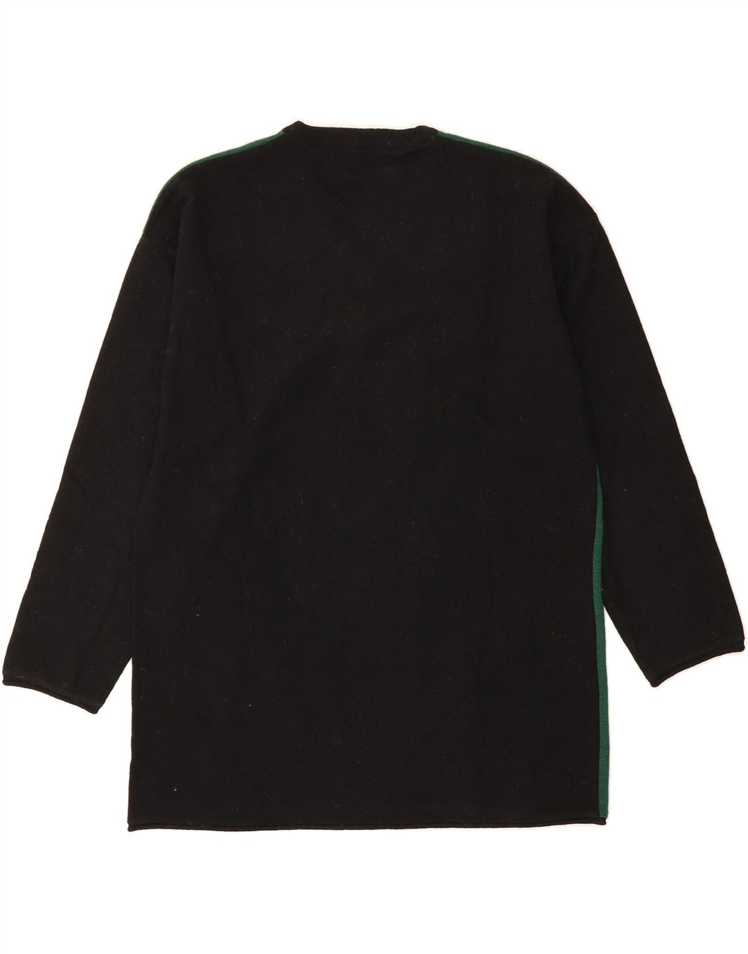 FUZZI Womens Graphic V-Neck Jumper Sweater IT 46 Large Green Colourblock Vintage Fuzzi and Second-Hand Fuzzi from Messina Hembry 