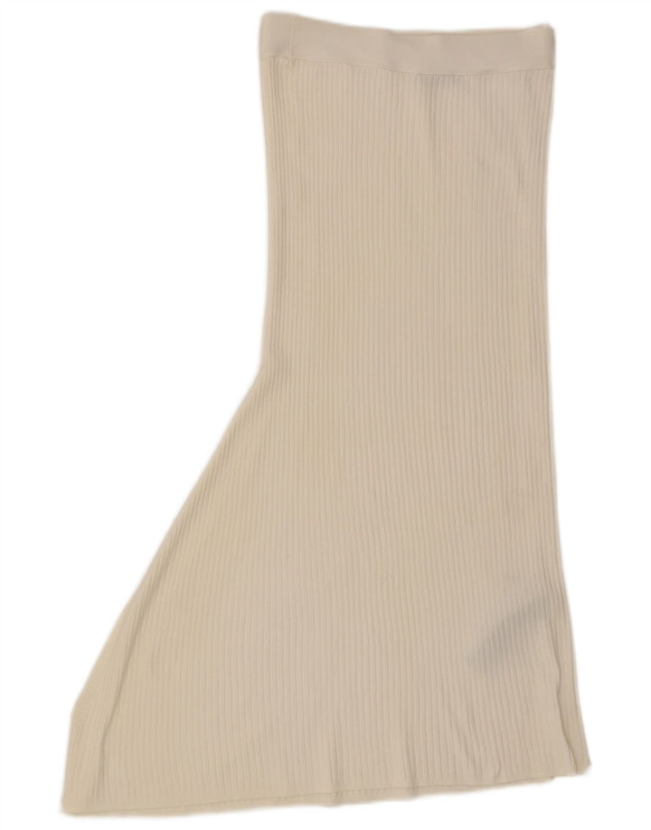 Zara Femme Jupe Asymétrique En Tricot Petit W26 Polyester Blanc Cassé