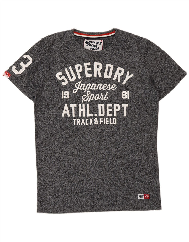 SUPERDRY T-Shirt Graphique Homme Gris Moyen Moucheté Coton