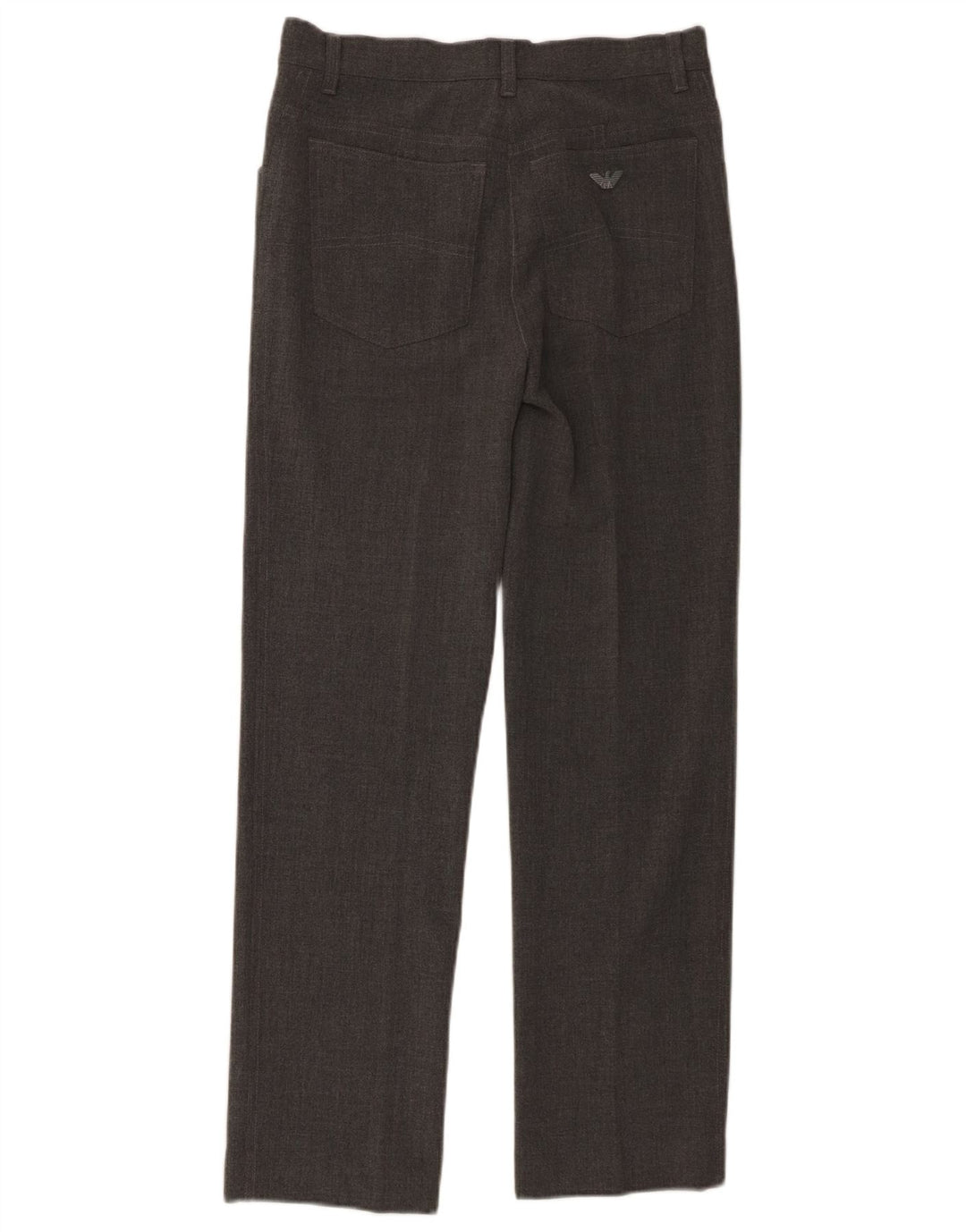 Armani Pantalon décontracté droit pour femme W30 L28 Gris Polyester
