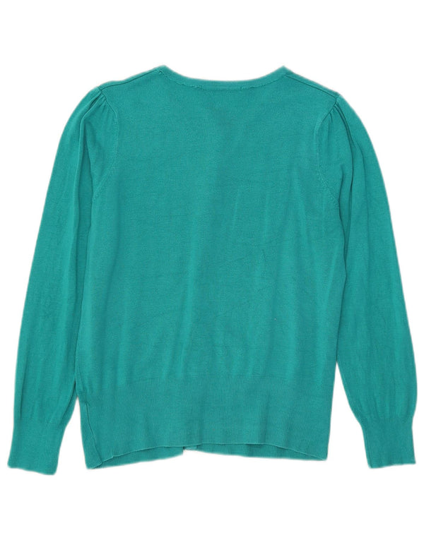 Marks & Spencer Pull Cardigan Femme UK 10 Petit Bleu Viscose