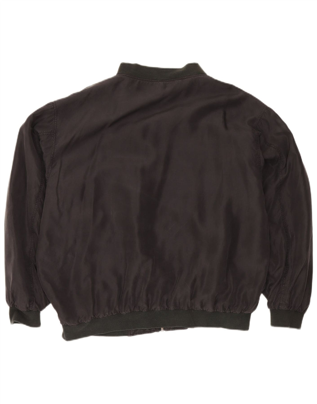 Veste Bomber Homme Vintage UK 42 XL Soie Noire