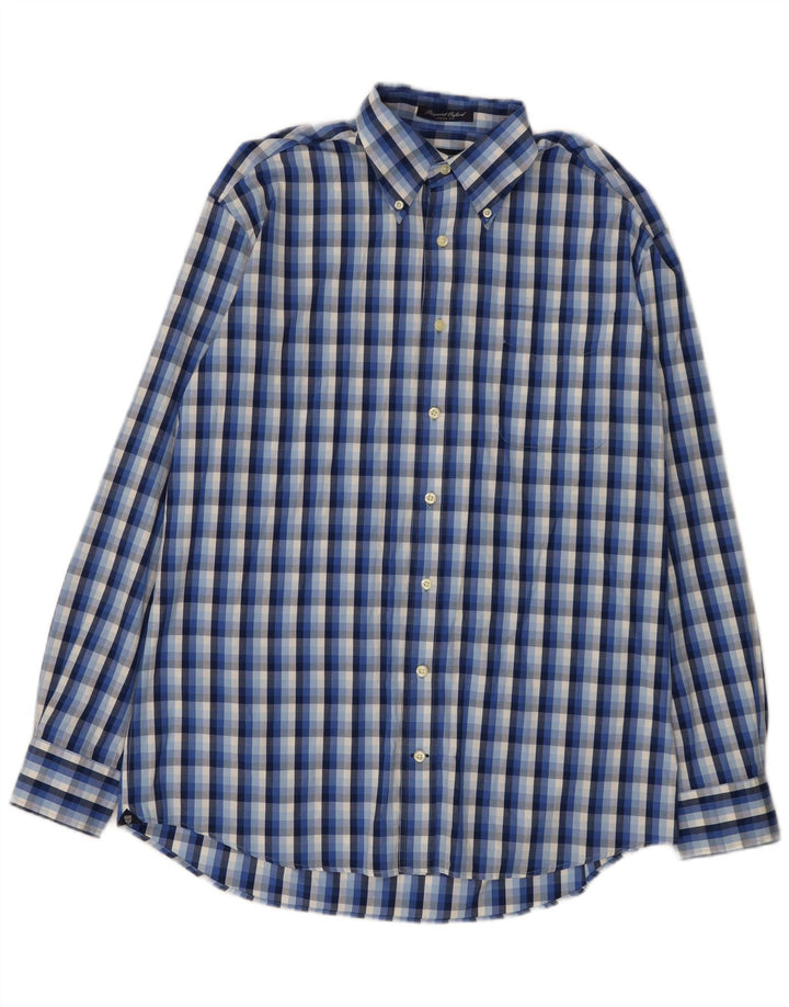 Gant Chemise Homme Grand Carreau Bleu Coton