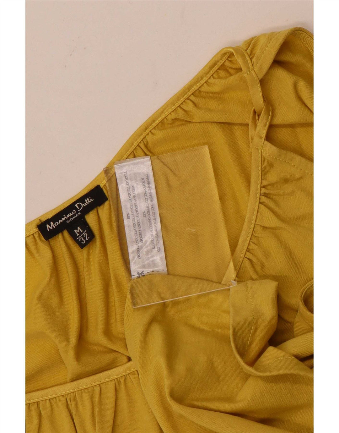 Massimo Dutti Débardeur pour femme UK 14 Medium Jaune Lyocell