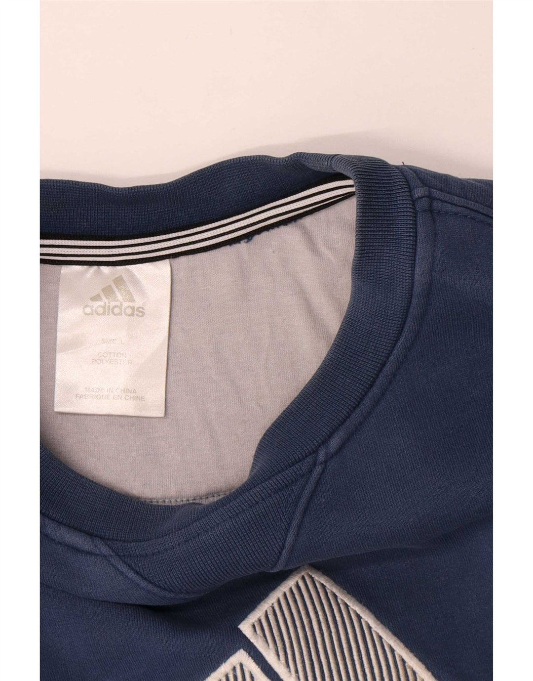 Adidas Sweat-shirt graphique pour homme en coton bleu marine Taille L