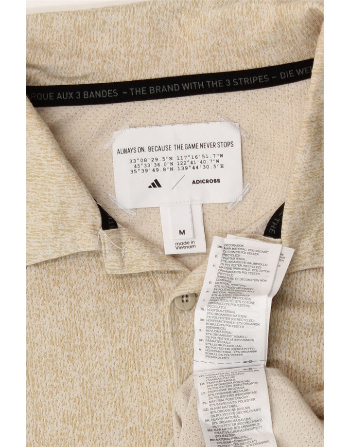Adidas Polo à trois bandes en coton moucheté beige moyen