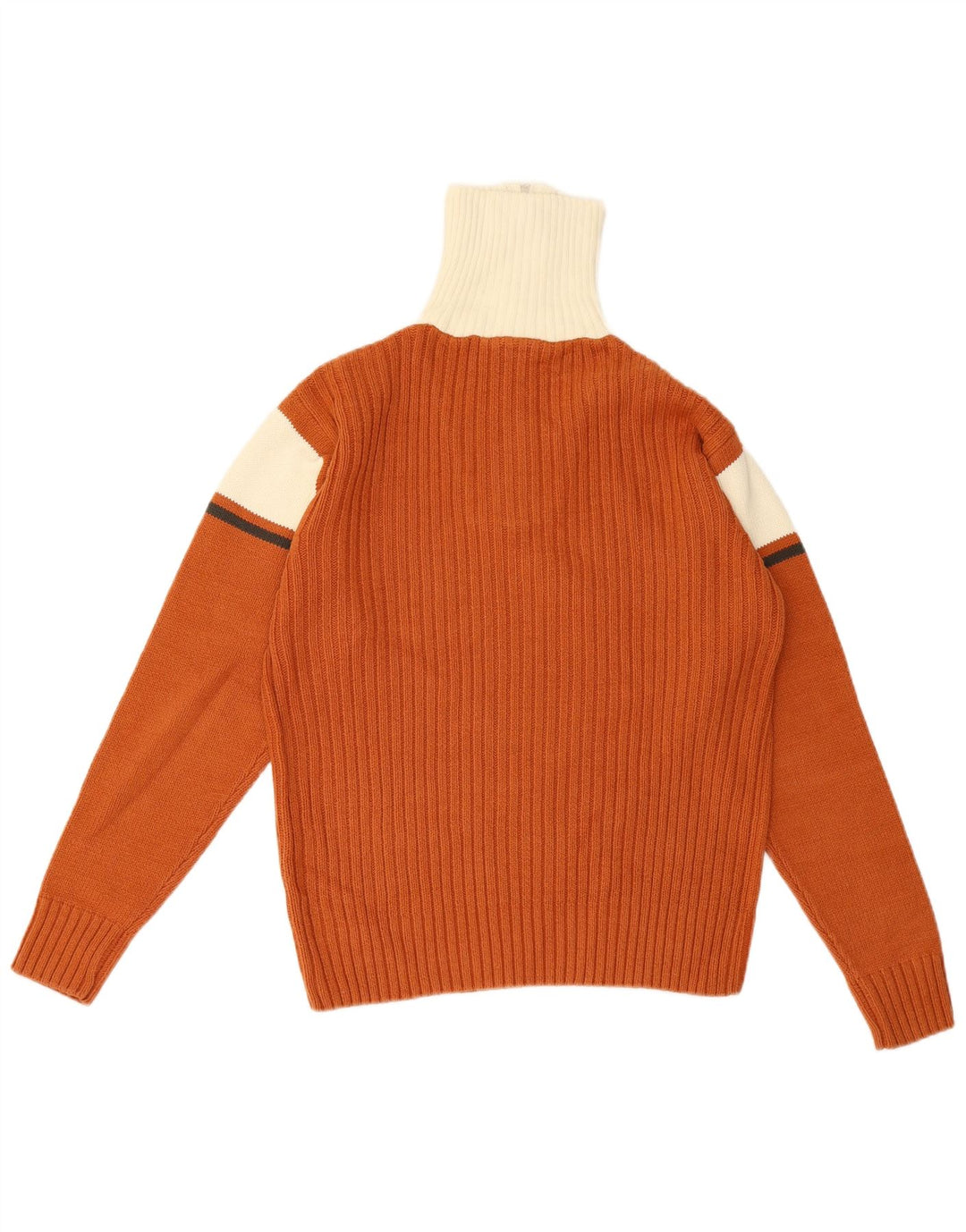 Tom Tailor Pull col zippé pour homme en coton color block Petit Marron