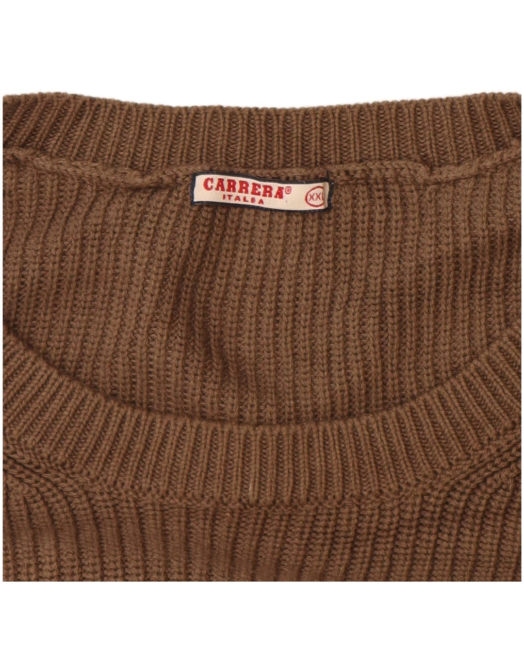 Carrera Pull à col rond pour homme 2XL en coton marron