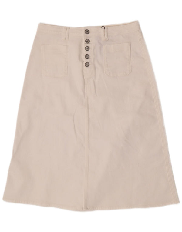 Et / Ou Jupe trapèze en jean pour femme UK 16 Large W34 Coton blanc cassé