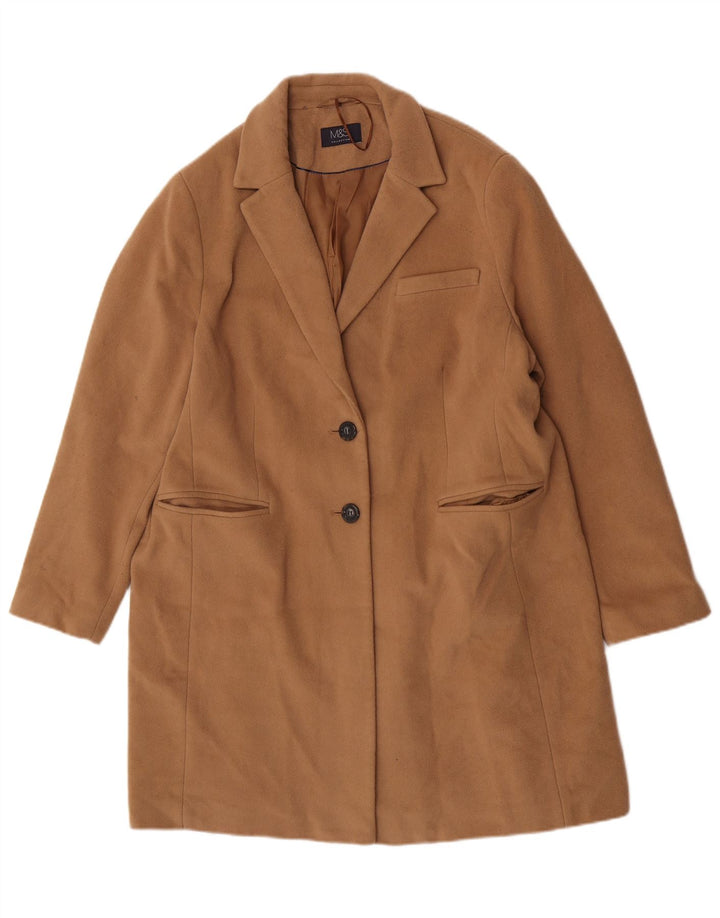 Marks & Spencer Manteau pour femme UK 20 2XL Laine marron
