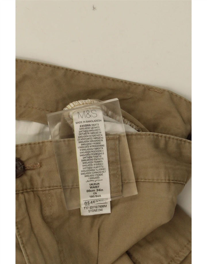 Marks & Spencer Short cargo pour homme W34 Grand coton beige