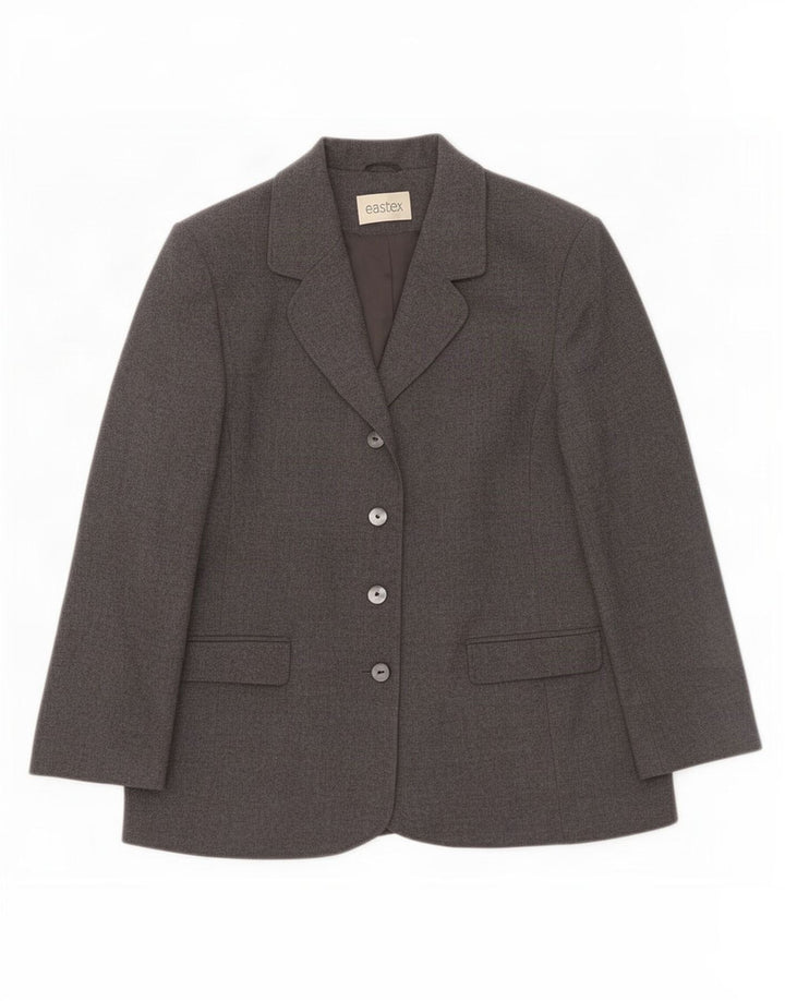 Eastex Veste Blazer 4 Boutons pour Femme UK 16 Grande Laine Grise