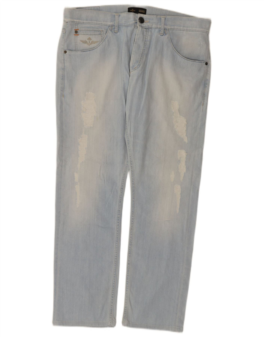 Dekker Jean droit vieilli femme W36 L29 coton bleu