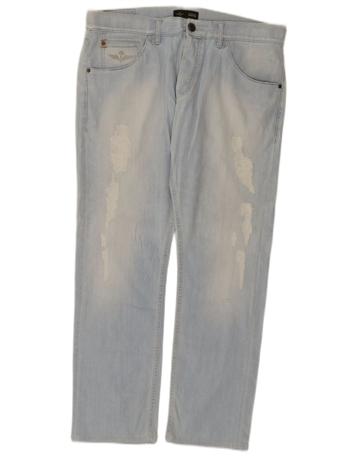 Dekker Jean droit vieilli femme W36 L29 coton bleu