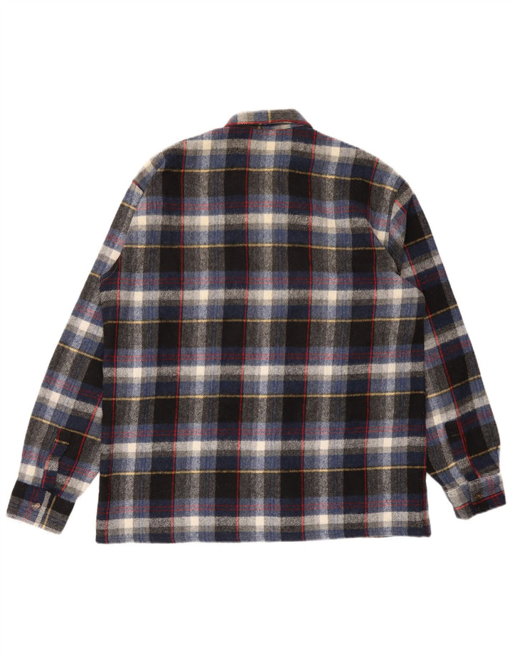 vintage Chemise en flanelle homme Taille 43 Grand chèque multicolore