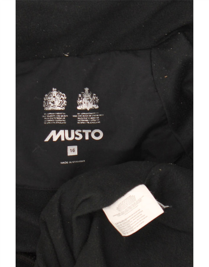 Musto Veste coupe-vent à capuche graphique pour femme UK 16 Large Noir Polyamide