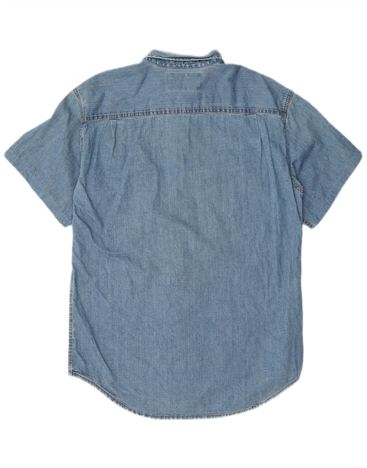 Levi's Chemise en Jean à Manches Courtes Homme Bleu Moyen Coton
