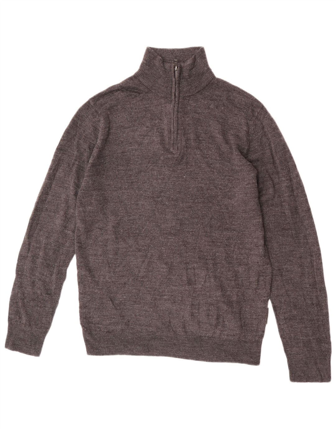 French Connection Pull Col Zippé Homme Grand Gris Acrylique Moucheté