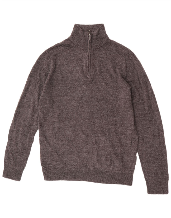 French Connection Pull Col Zippé Homme Grand Gris Acrylique Moucheté
