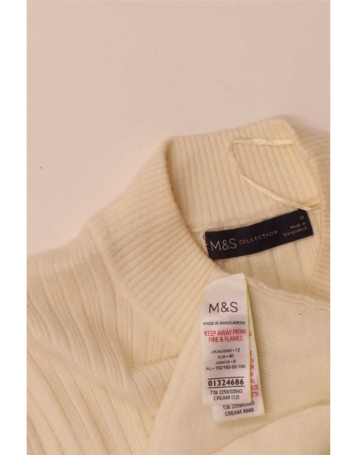 Marks & Spencer Pull col roulé pour femme UK 12 Medium Off White