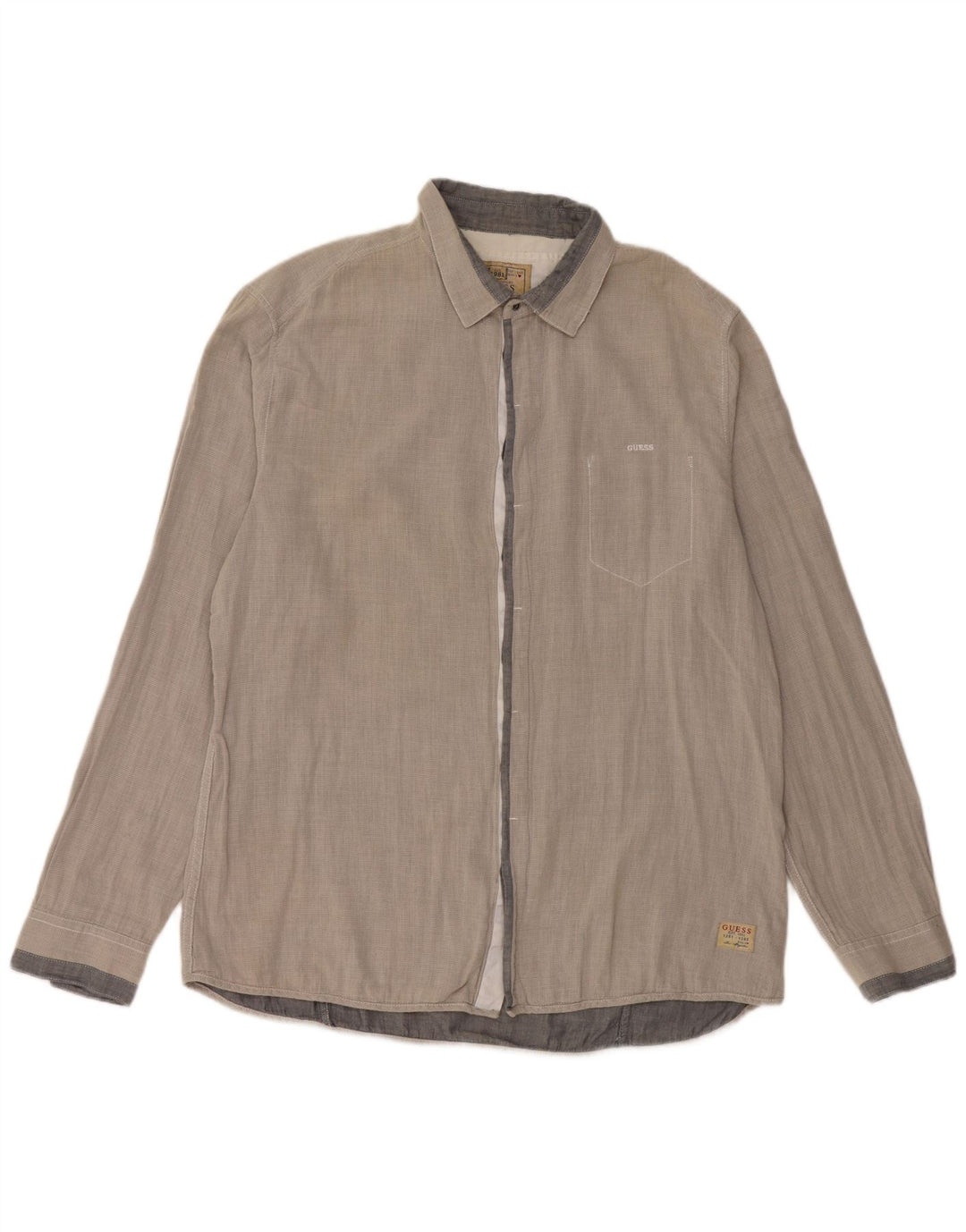 Guess Chemise Homme 2XL Gris Vichy Coton