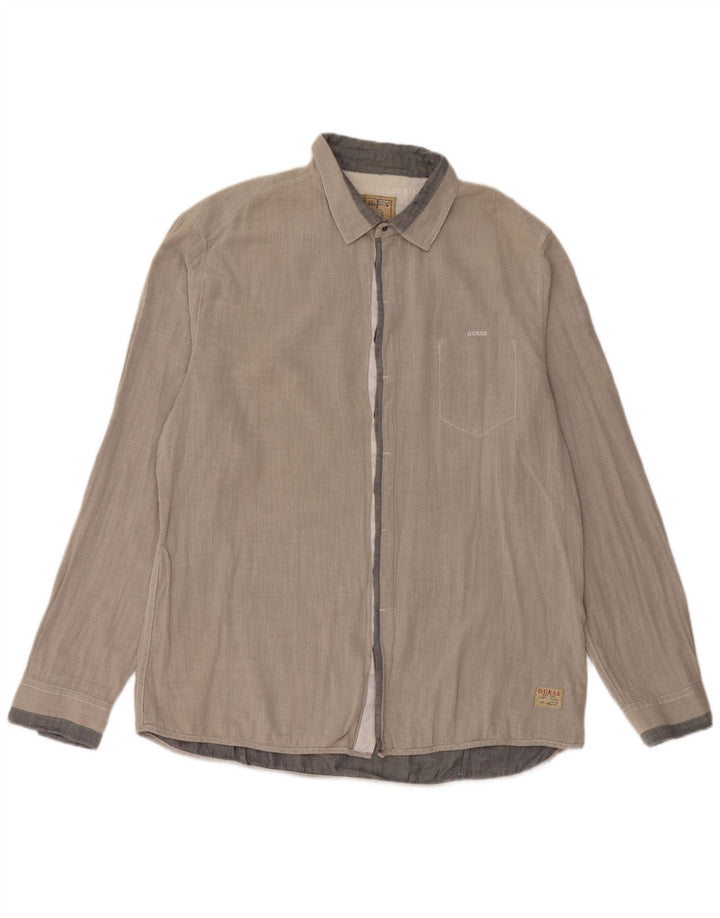 Guess Chemise Homme 2XL Gris Vichy Coton