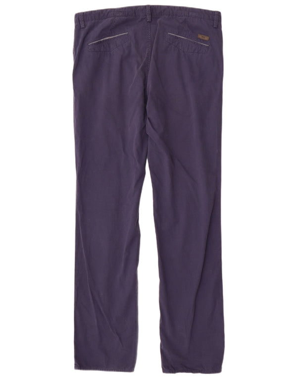Hugo Boss Pantalon chino droit pour homme IT 52 XL W36 L32 Bleu marine Coton