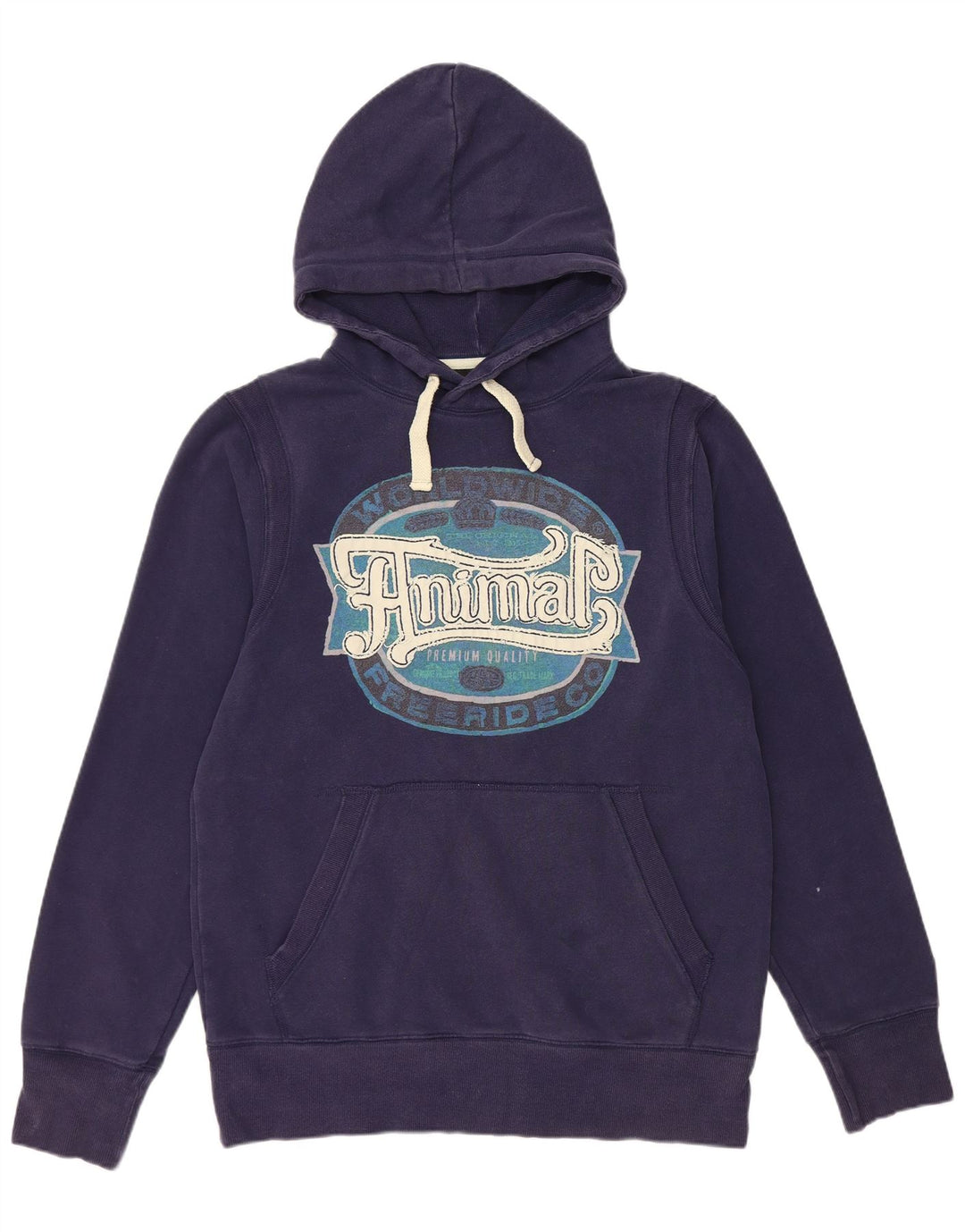 ANIMAL Pull à capuche graphique pour hommes, grand coton bleu marine