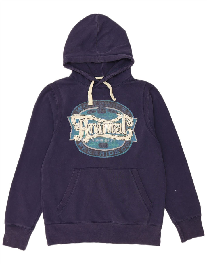 ANIMAL Pull à capuche graphique pour hommes, grand coton bleu marine