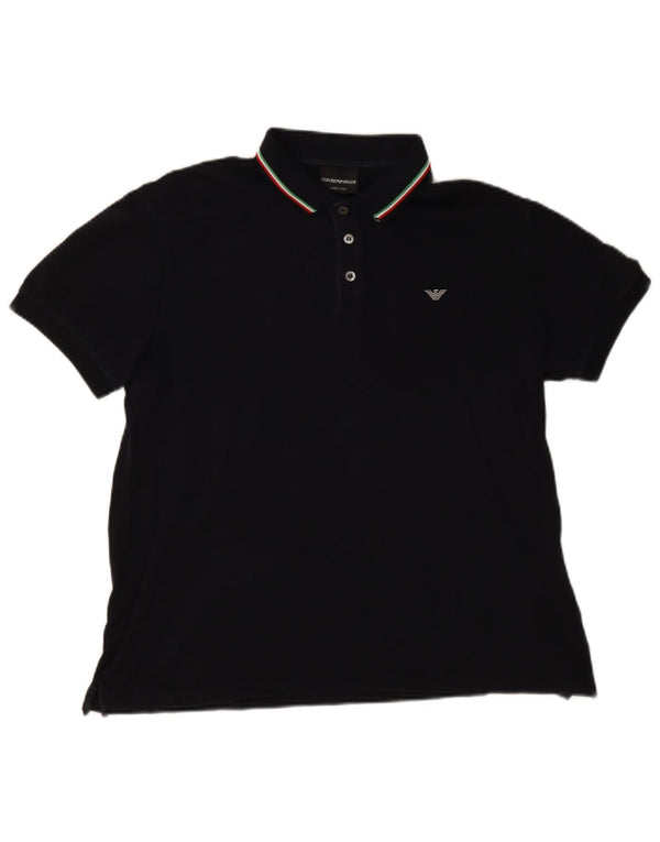 Polo Homme Emporio Armani Large Bleu Marine Coton