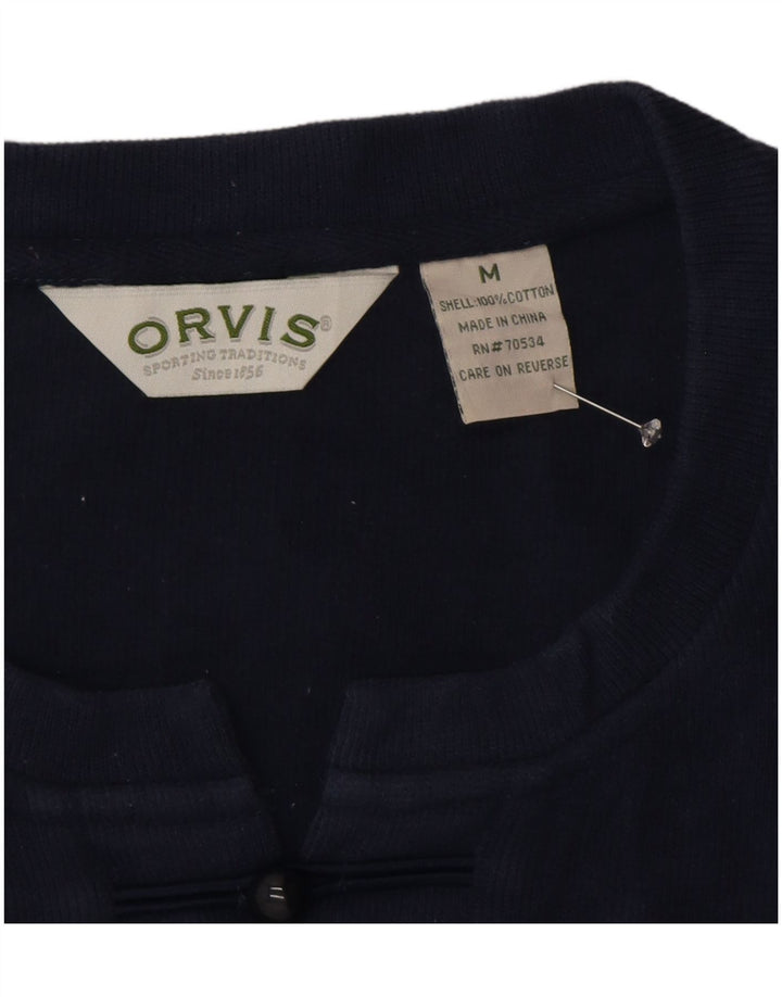 ORVIS Haut Femme Manches Longues UK 44 Bleu Marine Moyen Coton