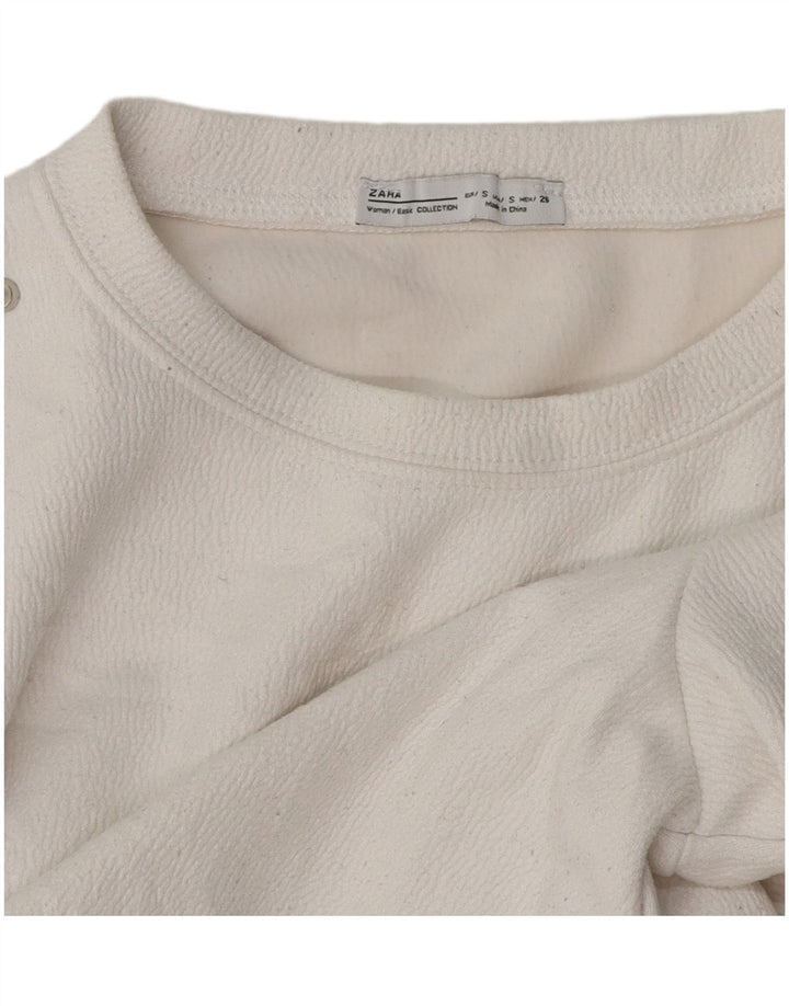 Zara Chemisier Femme Top UK 10 Petit Blanc
