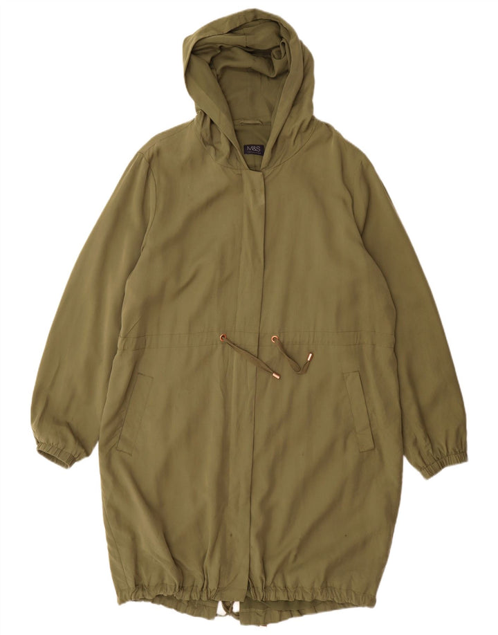 Marks & Spencer Veste Parka à capuche pour femme UK 16 Large Kaki Polyester