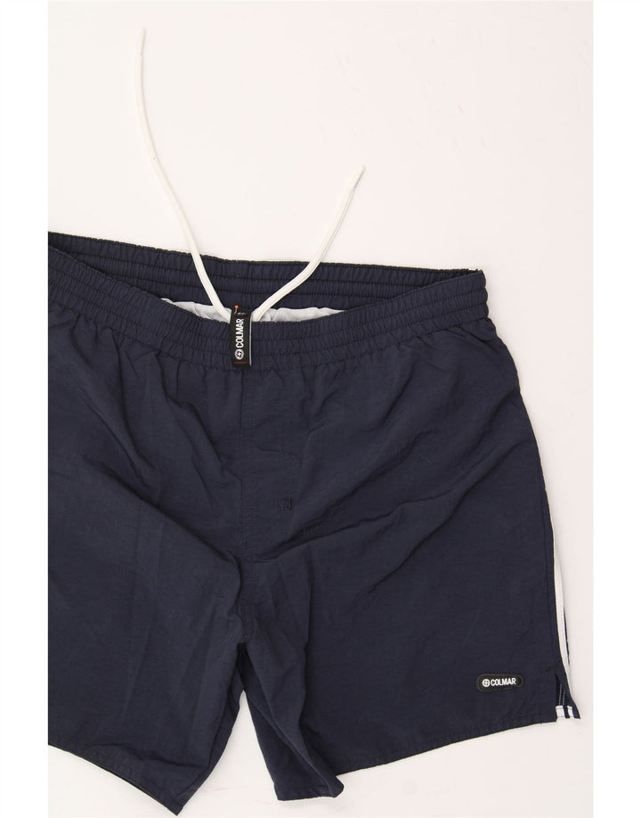 COLMAR Mens Swimming Shorts IT 50 Medium  Navy Blue Polyester Vintage Colmar and Second-Hand Colmar from Messina Hembry 